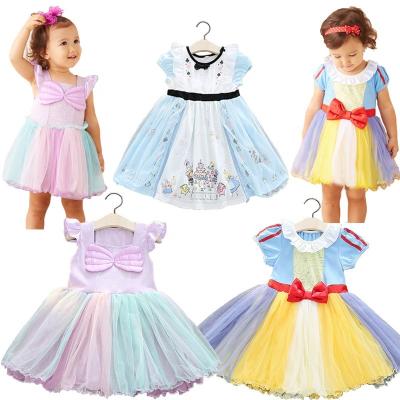 China Carnival Cosplay Eco-friendly Soft Material Kids Party New Year Ariel Mermaid Baby Girls Summer Dress Costumes for sale