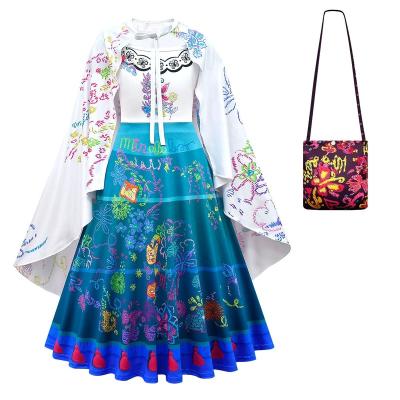 China Eco-Friendly Soft Material Carnival Cosplay Babies Party Madrigal Dolores Isabela Outfits Halloween Mirabel Dress Christmas Encanto Costume With Bags for sale