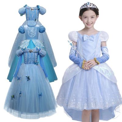 China Eco-friendly Soft Material Wedding Dress Carnival Halloween Elsa Kids Dress Party Costume Cinderella Princess Dress Cosplay Costumes For Girls for sale