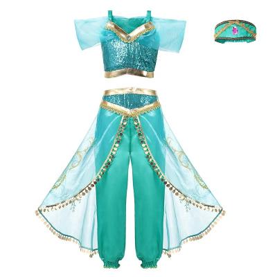 China Aladdin Costume Jasmine Princess Party Cosplay Dress Eco-friendly Soft Material Costume Jasmine Dress Up Princess Dresses Carnival Halloween for sale