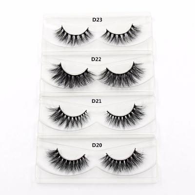 China 100% Fake Makeup D Series Lashes Wispies Handmade Reusable Natural Eyelashes Cruelty Free Wispies Mink Lashes 3D Mink Eyelashes for sale