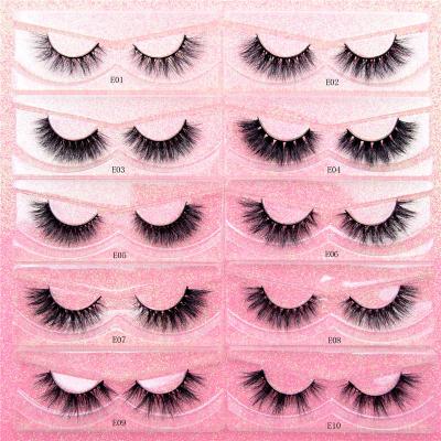 China Real Wispies Wholesale Siberian Mink Strip Lashes Private Label Packaging 3D Mink Eyelashes for sale