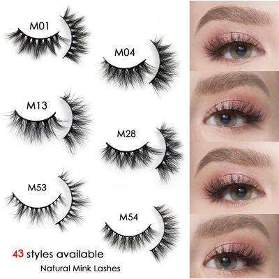 China Short Cruelty Free Mink Lashes Very Soft Criss Cross Straight Strip Lashes 3D Mink Lashes Thick Handmade Full for sale