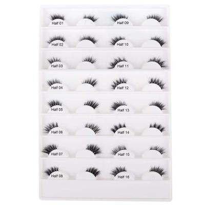 China Very soft and criss-cross and straight strands most popular short corner lashes 3d mink half lashes with custom lash packaging half lashes for sale