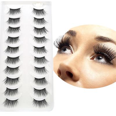 China New 10 pairs of half eye styles very soft and natural false eyelashes natural false lashes long mink strands half 3d makeup for sale