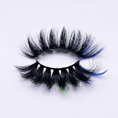 China Real Mink Lashes Mink Eyelash Ombre Colored False Color 3D Fake Lashes Long Lash Eyelashes Colored by 25mm Natural for sale