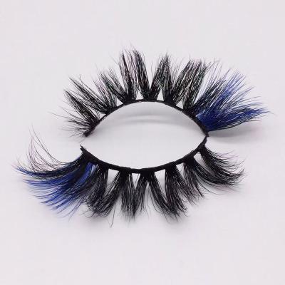 China Real mink lashes new style 20-25MM color 3d mink lashes party premium style fake eye lashes colorful handmade coloful eyelashes for sale