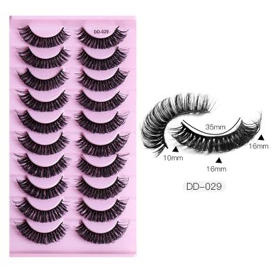 China Very soft multilayer wholesale faux mink russian whips faux mink tape whips 3d faux mink 18mm luxury sebarian lashes for sale