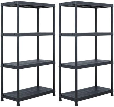 China Corrosion Protection 4-Tier Free Plastic Storage Shelves Rack Medium Duty Universal Bookcase Display Rack No Tool Required Easy Assembles for sale