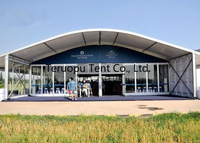 China 15 X 40 M Arc Glass Marquee Tent With Glass Door And Wall For Trade Show for sale