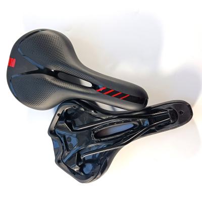 China PU+Silicone Bicycle Saddle Road Comfortable Bicycle Saddle Comfortable Soft Material Large Size Saddle Leather And Leather Elastic for sale