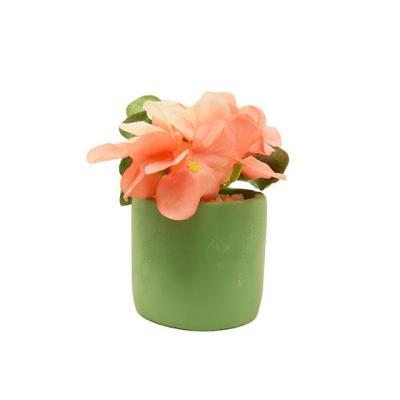 China PE Artificial flowers in modern concrete pot modern home decor Faux potted Greenery for sale