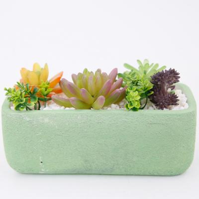 China CLASSIC Artificial Succulent Plants In Pot Modern Concrete Modern Home Decor Faux Potted Greenery for sale