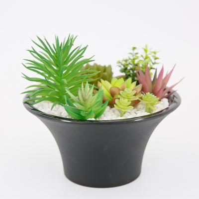 China CLASSIC Artificial Succulent Plants In Pot Modern Ceramic Home Decor Faux Potted Greenery for sale