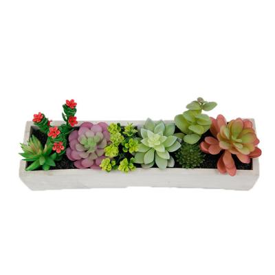 China CLASSIC Artificial Succulent Plants In Pot Modern Concrete Modern Home Decor Faux Potted Greenery for sale