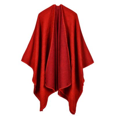 China 2021 fashion women's solid color style split thick scarves and shawls for sale