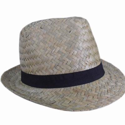 China Picture 100% Sunflower Leaves Straw Hat, Summer Sun Hat, Belt Fedora Hat for sale