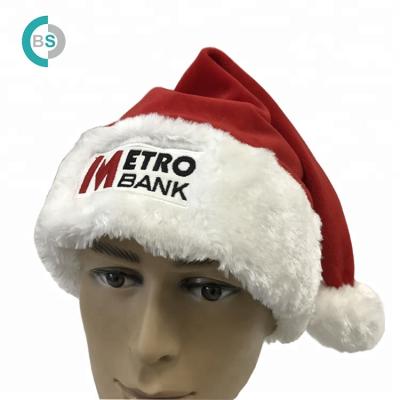 China High Quality Customized Logo And Size Christmas Santa Hat With Pompom TX18009 for sale