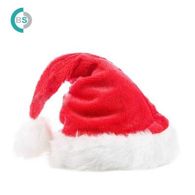 China Polyester China Hot Sale Christmas Hat, Can Accept Custom Logo Design Pattern Christmas Santa Hat for sale