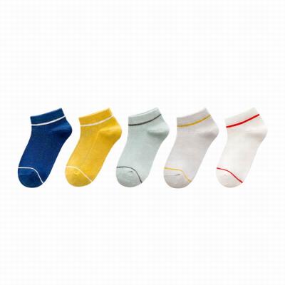 China 2019 High Quality Antibacterial Colorful 100% Cotton Boys Girls Ankle Chain Sports School Socks For Kids for sale