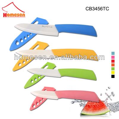 China Sustainable good quality color ceramic knife with pp sheath for sale