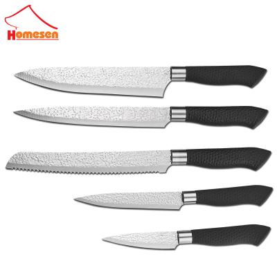 China High Quality Disposable Yangjiang Carbon Stainless Steel Chef 5pcs Chinese Professional Kitchen Knife Set With Acrylic Holder for sale