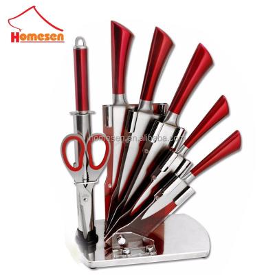 China Disposable Bass Knife Stainless Steel Set, 6pcs Super Stainless Steel Kitchen Knife Set With Acrylic Holder, Knife Set Stainless Steel for sale