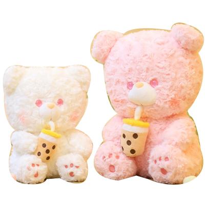 China Custom Cute Kawaii Boba Teddy Bear Plush Toys Bear Stuffed Animals Kids Girl Valentines Day Gift Cute Gift for sale