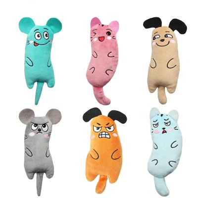 China Interactive Catnip Toy Teeth Grinding Mouse Shaped Cat Chewing Toys Plush Cat Playing Happy Soft Funny Pet for sale