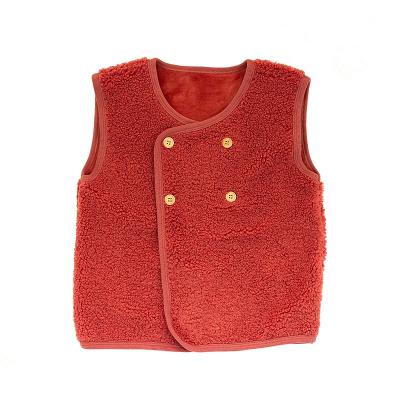 China Korean Autumn Winter Breathable Good Quality Apricot Kids V-Neck Vest For Girls for sale