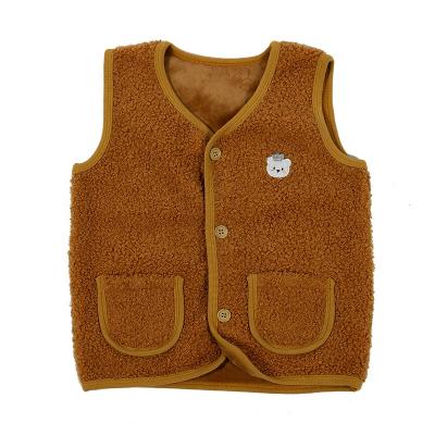 China Children's Vest Autumn And Winter Girls Breathable Mohair Plus Velvet Vest For Sale for sale