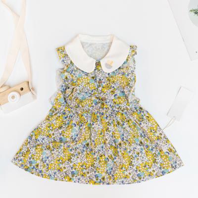 China High Quality Girls Dress Summer Vest Cotton Cartoon Sleeveless Breathable Skirt For Girls for sale