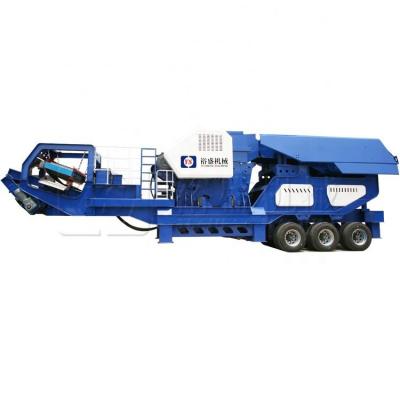 China Quarry Building Construction Truck Mining Chassis For Small Jaw Stone Mobile Primary Rock Factory Crusher Concrete Puzzles for sale