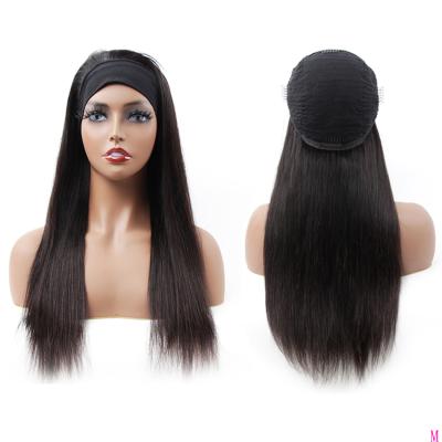 China Cuticle Aligned Virgin Women Raw Indian Peruvian Silky Straight Afro De Forcuteu Long Wave Bone Straight Ice Silk Headband Hair Wig for sale