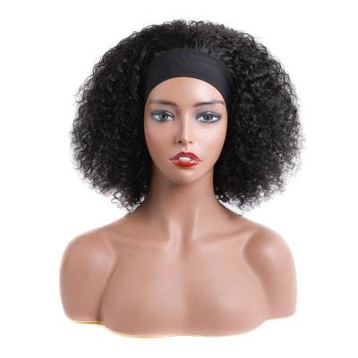 China Forcuteu Curly Brazilian Short Afro Kinky Curly Cuticle Aligned Non Lace Color Women's Natural 100% Virgin Hair Headband Wig for sale