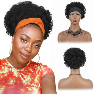 China Afro Kinky Curly Hair Band Wig Headband Virgin Hair Cuticle Aligned Raw Short Brazilian Curly Kinky Curly Wig For Black Woman for sale