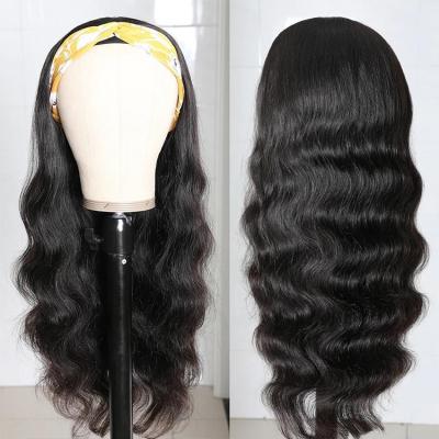 China Other Forcuteu Wholesale Vietnam Cuticle Aligned Glueless Raw Color Woman Brazilian Indian Indian Headband Hair Wig for sale