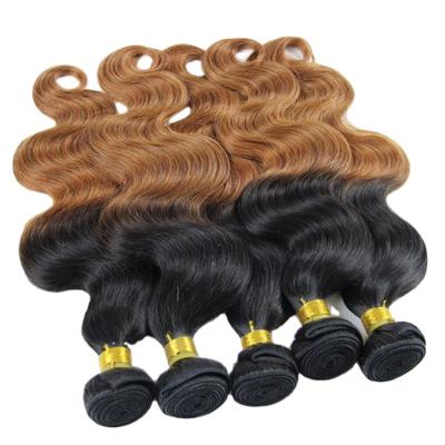 China Curly Curl Wholesale Sample Hair Bundles Body Wave T1b/30 Ombre Color Wholesale Unprocessed Virgin Brazilian Hair for sale