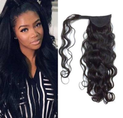 China Other 10-28 Inch Black Brown Colors Unprocessed Natural Unprocessed Full Ponytail Wig Hair Clip Brazilian Hair Clip In Ponytail for sale