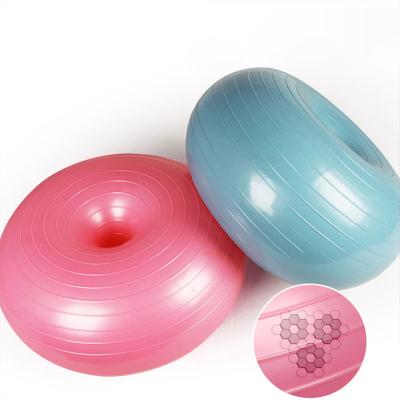 China New Design Fitness Round Thick Wholesale PVC Exercise Shaped Donuts Apple Yoga Balance Ball for sale