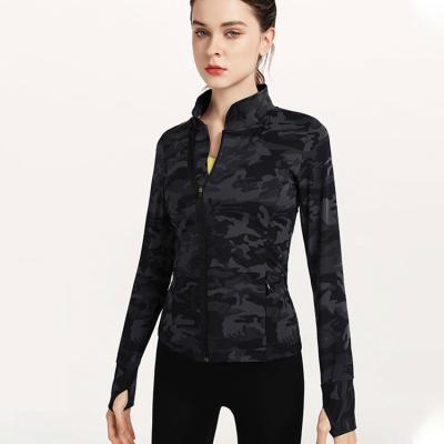 China Breathable Compression Slimming Running Fitness Women's Long Sleeve Zipper Fitness Clothing Top Sports Yoga Jacket for sale