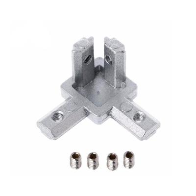 China Industrial and Commerical 20S 30S Three Way Bracket Corner End Connector for 2020 3030 Series Aluminum Extrusion Profile for sale