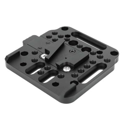 China Industrial and Commercial Aluminum Alloy CNC V-Lock Quick Release Plate Base with 1/4 Inch Screw for V Type Battery for sale