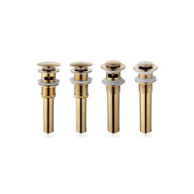 China Pop Sink Toilet Bathroom With Drain Modern Solid Brass / Without Overflow Gold Finish Bathroom Parts Faucet Accessories for sale