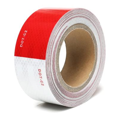 China Red and White Cars Trucks Trailer Reflector Evidence Safety ATdhesive Waterproof Outdoor Reflective Tape for sale