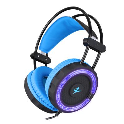 China factory quality wholesale Head-mounted USB LED light/LED microphone headset wired noise canceling pro gaming earphones for sale