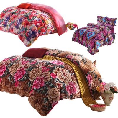 China King Size Comforter Set Flannel Comforter Cover Anti-Static Set Sheets And Quilted Comforter Bedspread for sale