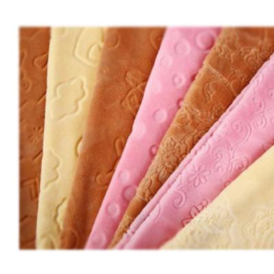 China Wholesale 100% polyester china anti pill fabrics winter solid embossed textile fabrics for sale