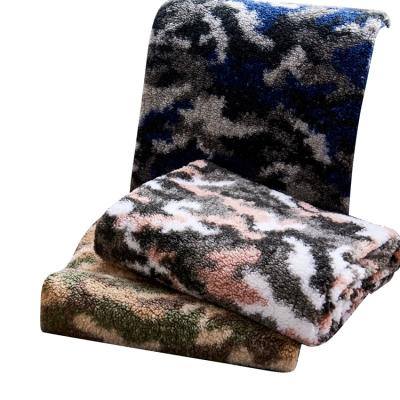 China DONGFANG Shrink-Resistant Teddy Faux Fur Printed Curly Floral Printed Fabric Flannel Printed for sale