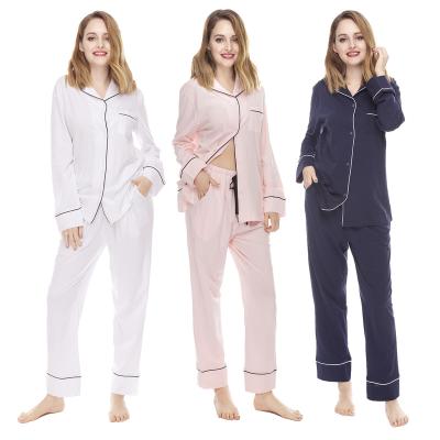 China Breathable Wholesale Cotton Pajamas Sets Long Sleeve For Women Pijamas Jersey Pyjamas set for sale